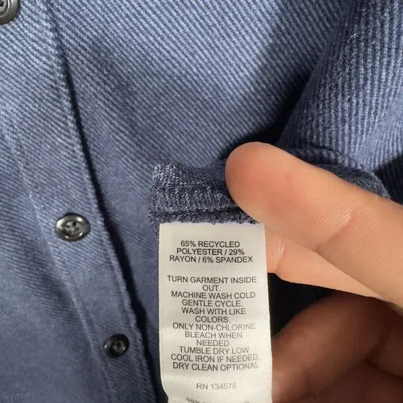 Vineyard Vines Mens XL Blue Calmwater Shirt Jacket Shacket Button Up - Picture 7 of 10